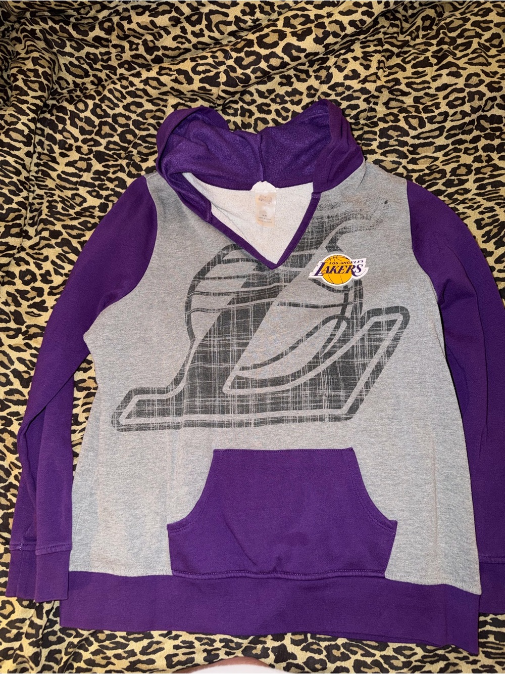 Gray & Purple Pullover Lakers Hoodie